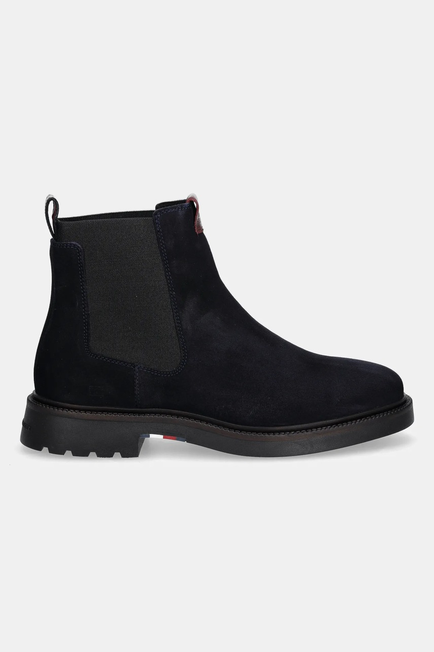 Σουέτ μπότες τσέλσι Tommy Hilfiger COMFORT LWT SDE CHELSEA χρώμα: ναυτικό μπλε, FM0FM05592 φωτογραφία