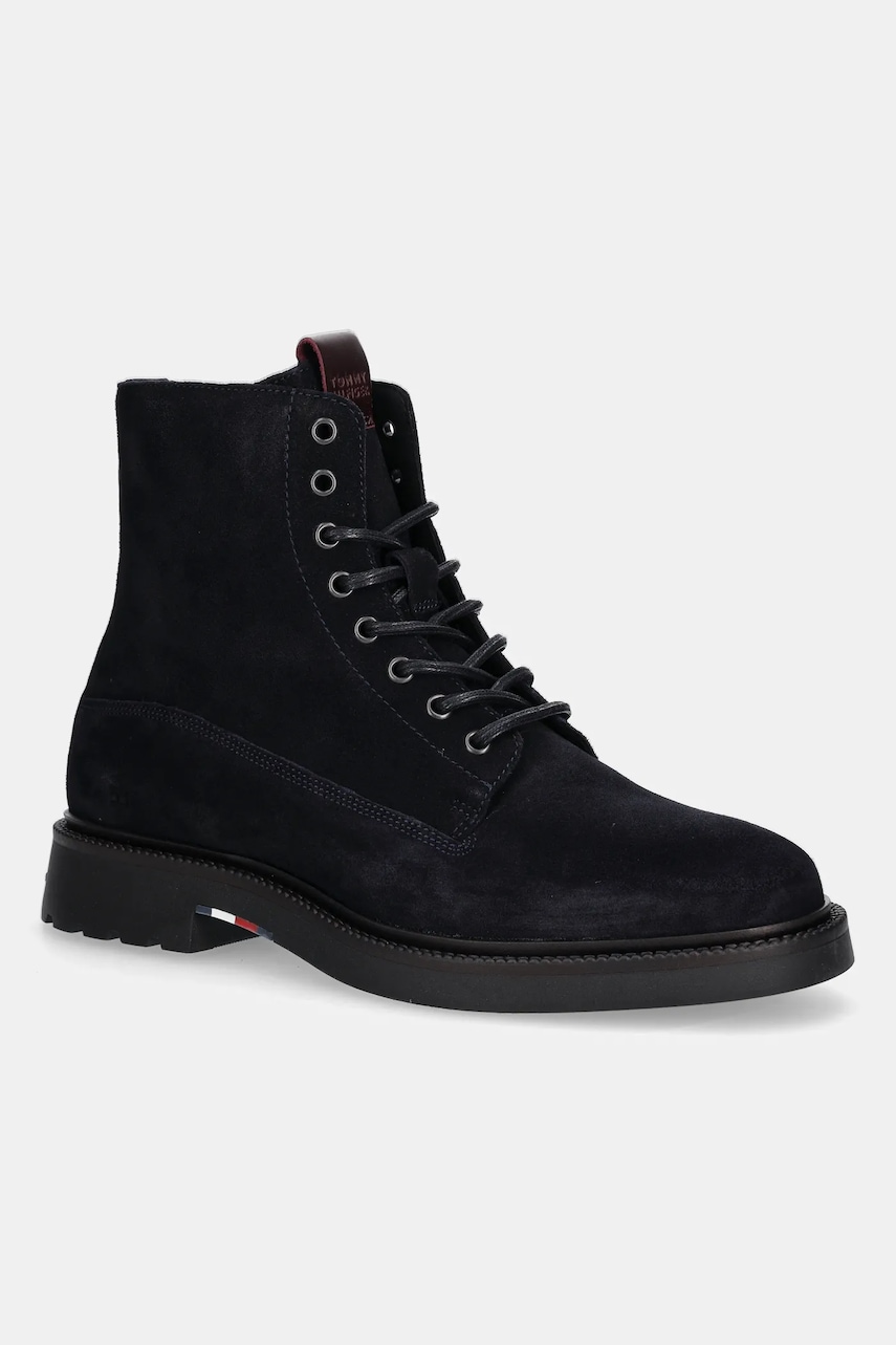 Levně Semišové boty Tommy Hilfiger COMFORT LWT SDE BOOT pánské, tmavomodrá barva, FM0FM05594