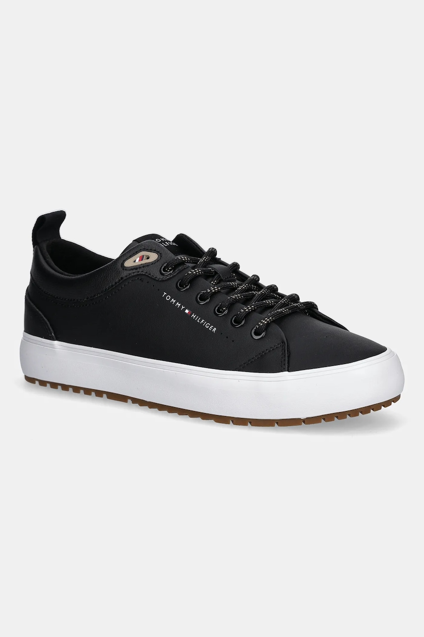 Levně Tenisky Tommy Hilfiger TH HI VULC CORE LOW CLEAT LTH pánské, černá barva, FM0FM05625