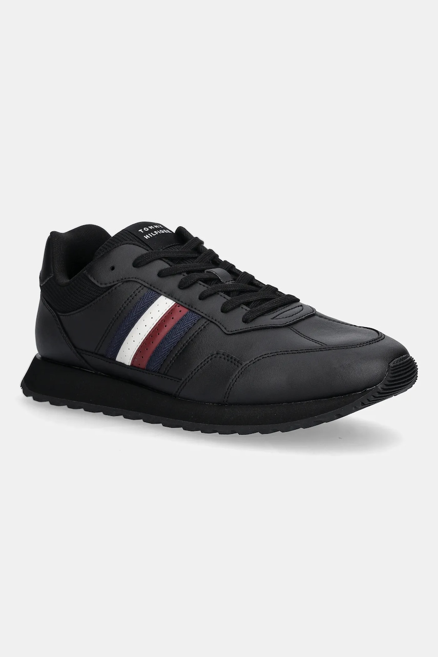 Levně Tenisky Tommy Hilfiger NEW RUNNER EVA LTH STRIPES pánské, černá barva, FM0FM05637