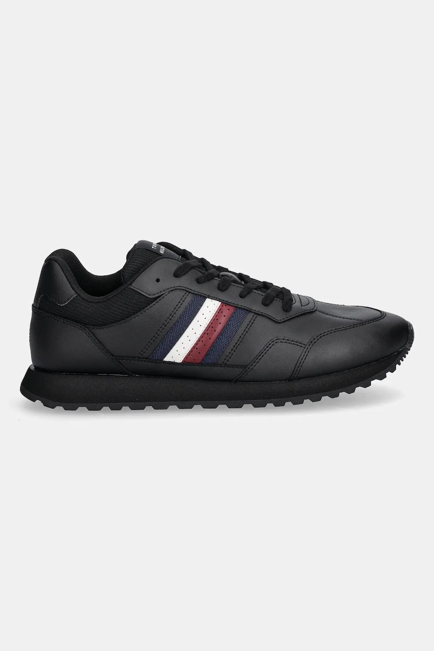 Кроссовки Tommy Hilfiger NEW RUNNER EVA LTH STRIPES цвет чёрный FM0FM05637 Кроссовки Tommy Hilfiger NEW RUNNER EVA LTH STRIPES цвет чёрный FM0FM05637