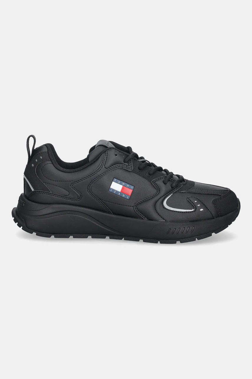 Кроссовки Tommy Jeans TJM RUNNER LEATHER цвет чёрный EM0EM01621 Кроссовки Tommy Jeans TJM RUNNER LEATHER цвет чёрный EM0EM01621