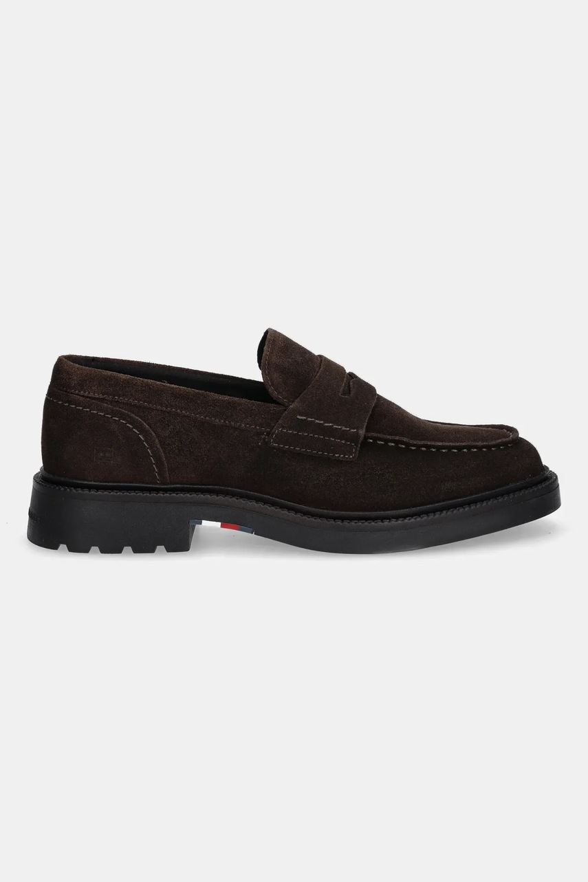 Замшевые мокасины Tommy Hilfiger HILFIGER COMFORT LWT SDE LOAFER цвет коричневый FM0FM05727
