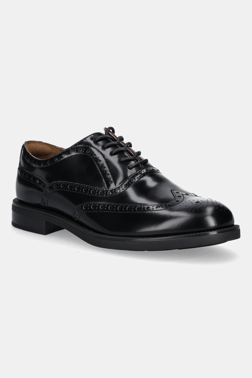 Levně Kožené polobotky Tommy Hilfiger HILFIGER VOGUE LTH A BROGUE SHOE pánské, černá barva, FM0FM05766