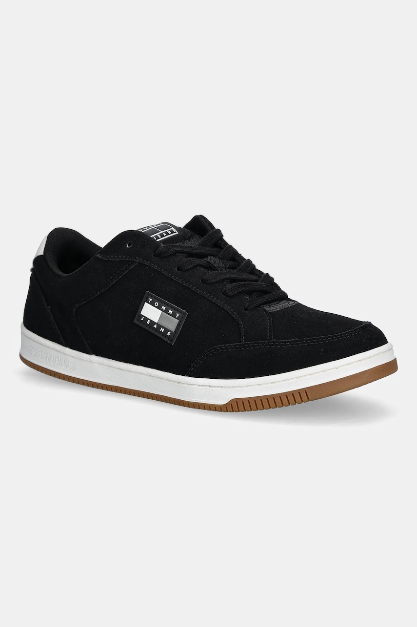 Levně Semišové tenisky Tommy Jeans TJM CUPSOLE LONG LACE SKATE pánské, černá barva, EM0EM01602