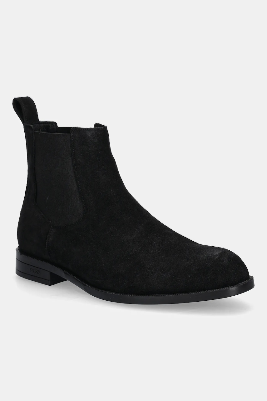 BOSS botine din piele întoarsă Tayil culoarea negru, 50548229