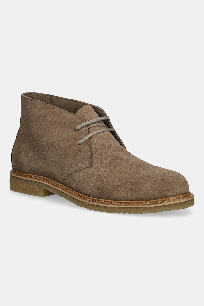 BOSS botine de piele întoarsă Kope culoarea bej, 50548077