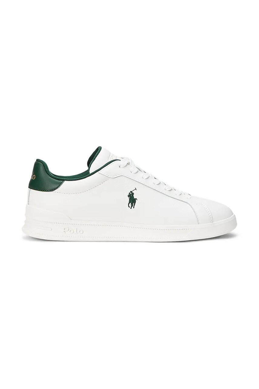 Levně Kožené tenisky Polo Ralph Lauren Hrt Crt II pánské, bílá barva, 809968172002