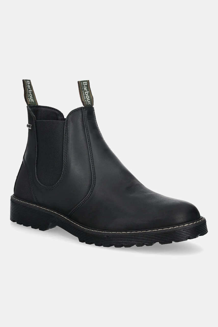 Levně Kožené kotníkové boty Barbour Patton pánské, černá barva, MFO0771BK12
