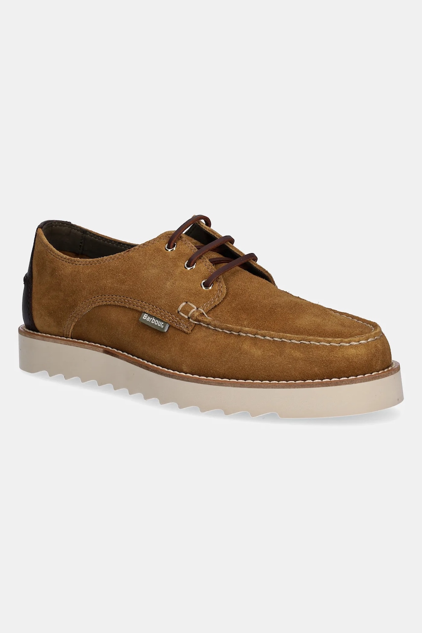 Barbour pantofi de piele întoarsă Aydon culoarea maro, MFO0823BR13