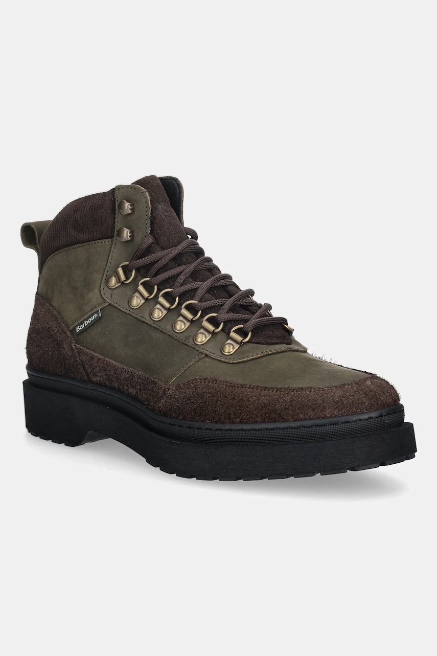 Levně Kotníkové boty Barbour Sidwood pánské, zelená barva, MFO0824OL58