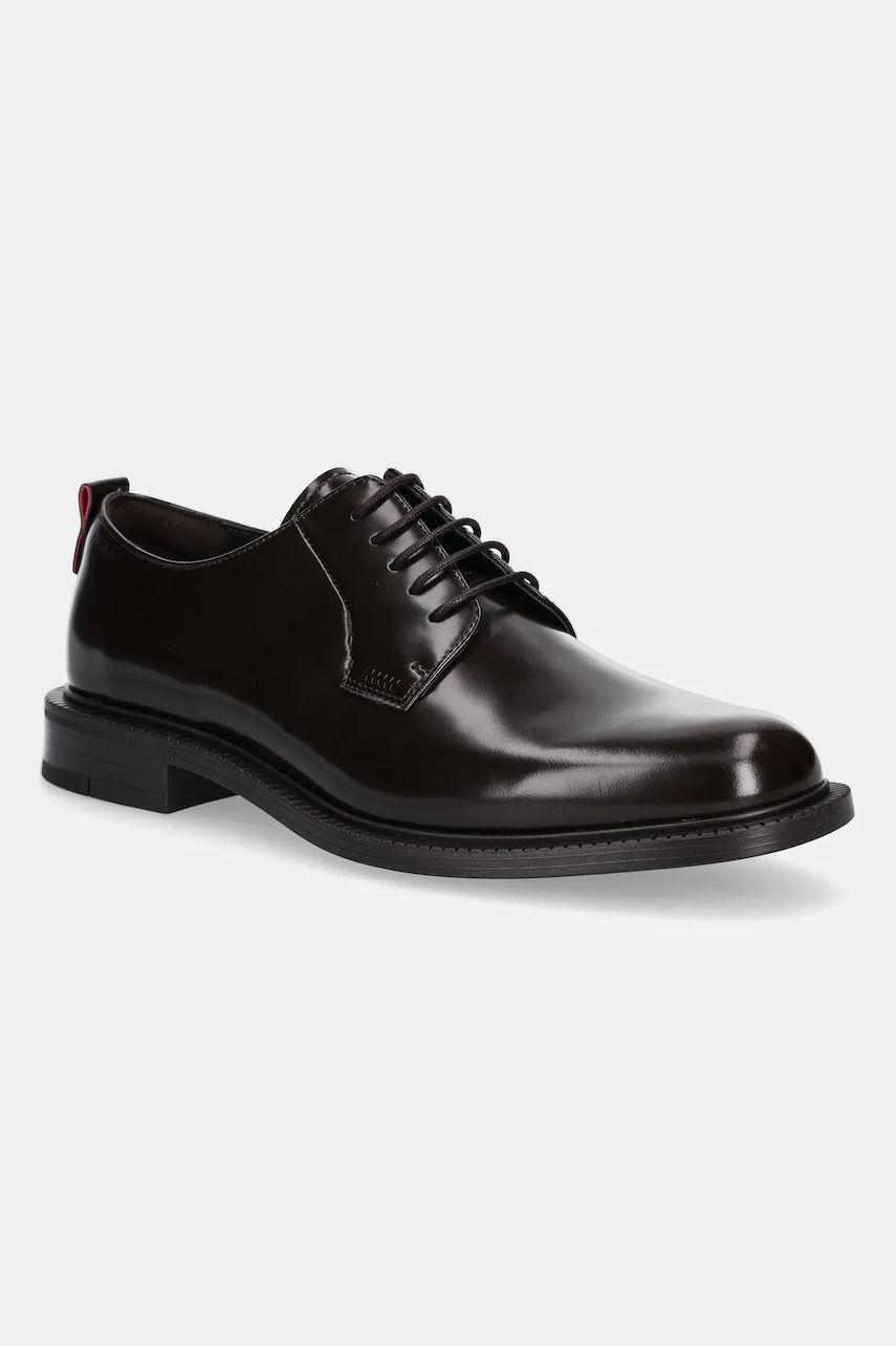 HUGO pantofi de piele Lysander culoarea maro, 50548654