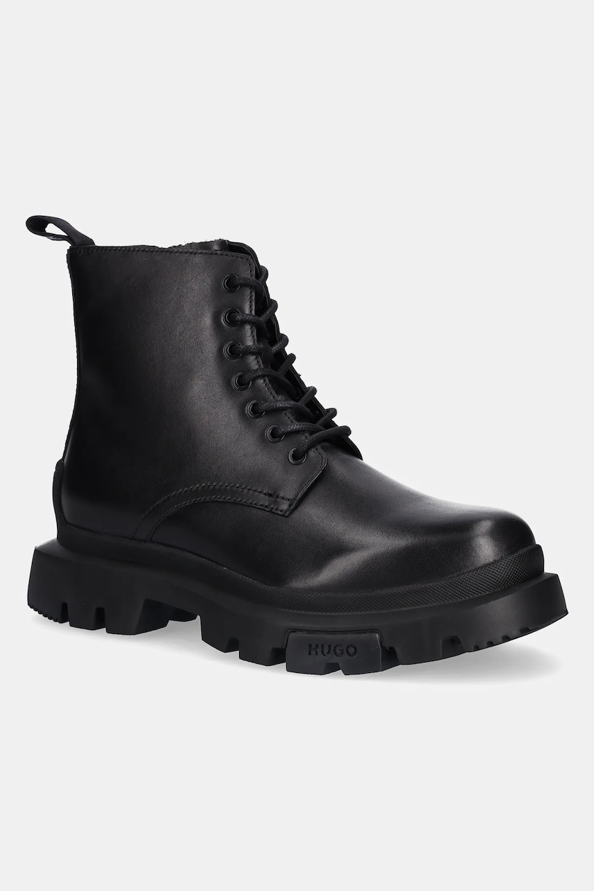 HUGO bocanci de piele Fabyan culoarea negru, 50553766