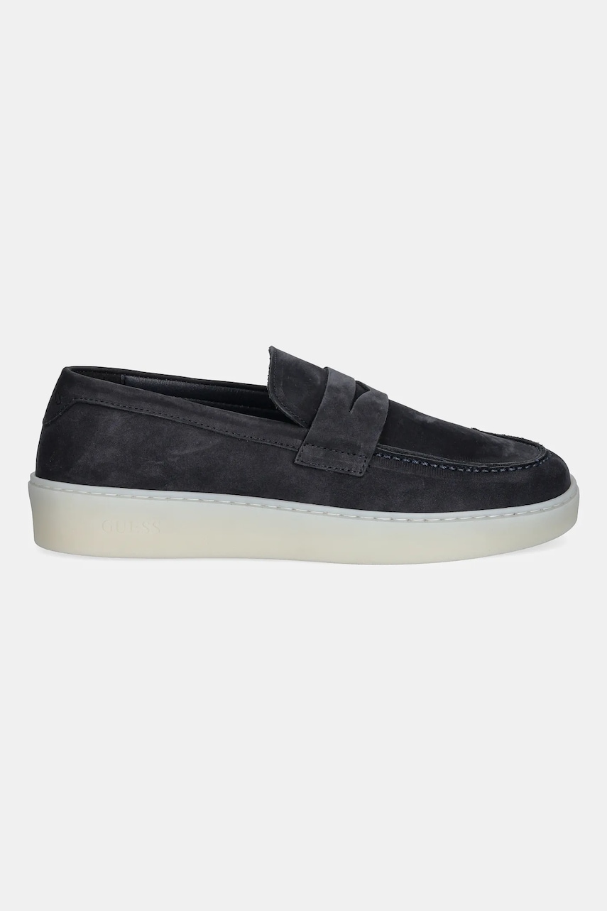 Мокасины из нубука Guess RICKY MOC цвет синий FMTRIC LEA14 Мокасины из нубука Guess RICKY MOC цвет синий FMTRIC LEA14