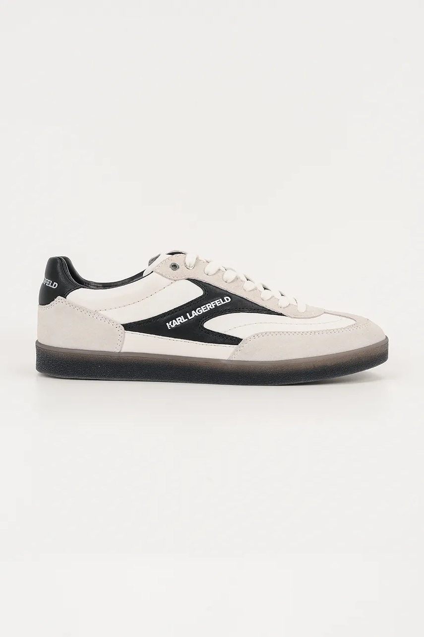 Karl Lagerfeld sneakers din piele KANDIDATE culoarea alb, KL53855