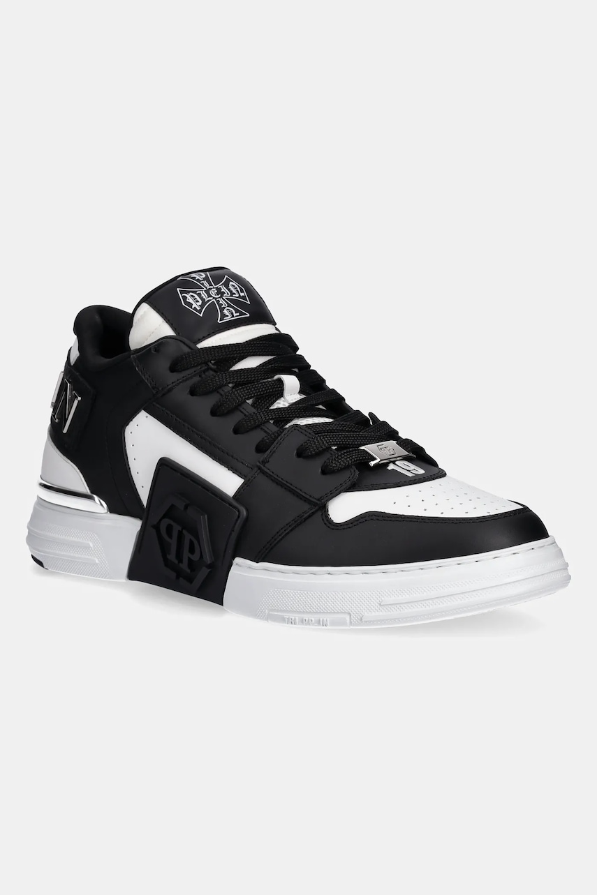 Philipp Plein sneakers din piele Lo-Top culoarea negru, USC0824.PLE075N.0102
