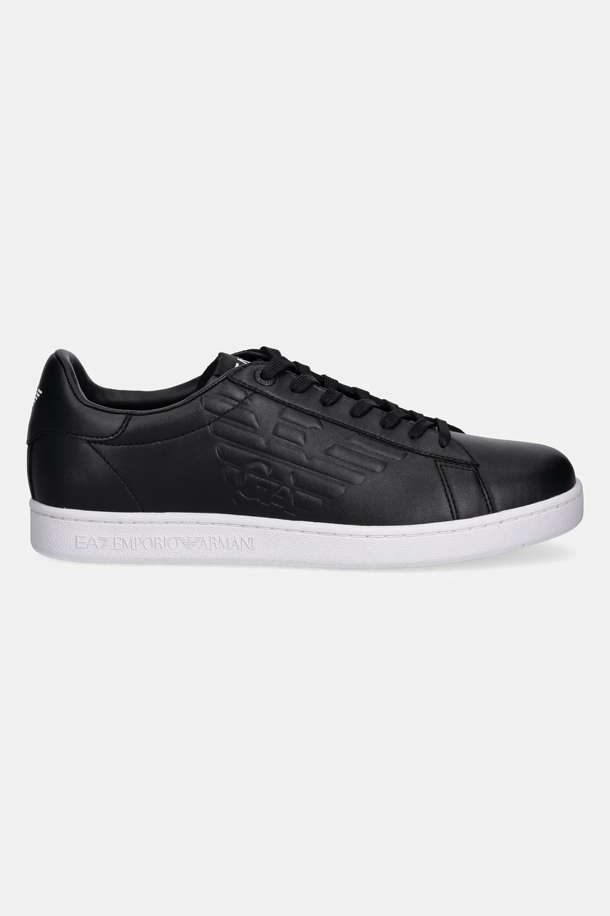 Кожаные кроссовки EA7 Emporio Armani цвет чёрный AF10848.7X000331