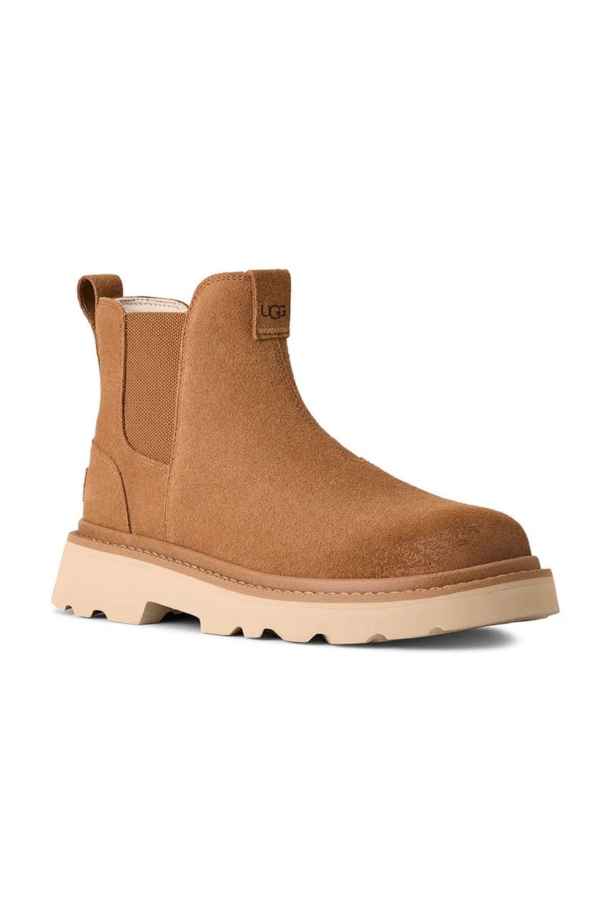 Замшевые кроссовки UGG Chelsea Lug цвет коричневый 1171372.CHE