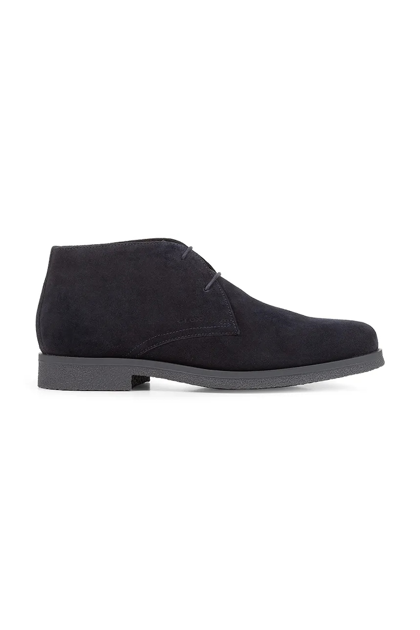 Geox botine de piele întoarsă UOMO CLAUDIO culoarea bleumarin, U0458A 00022 C4002