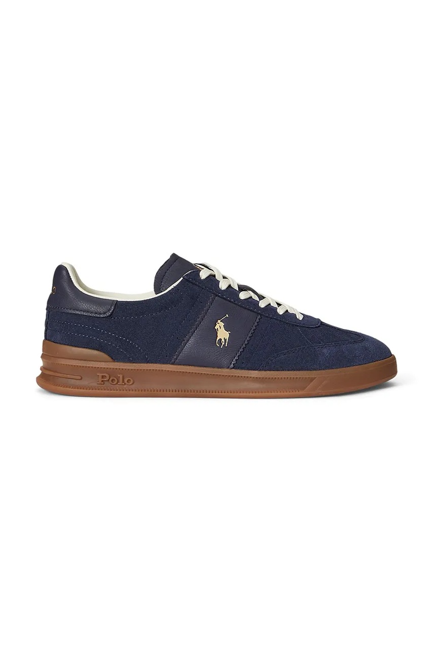 Levně Kožené tenisky Polo Ralph Lauren Hrt Aera Pp pánské, tmavomodrá barva, 809973707002