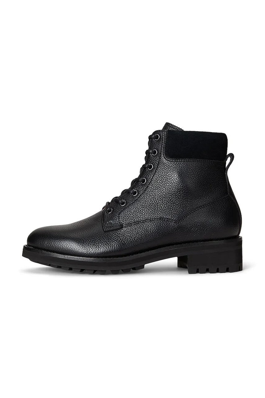 Levně Kožené boty Polo Ralph Lauren Bryson Md Fd Boots pánské, černá barva, 812974121001