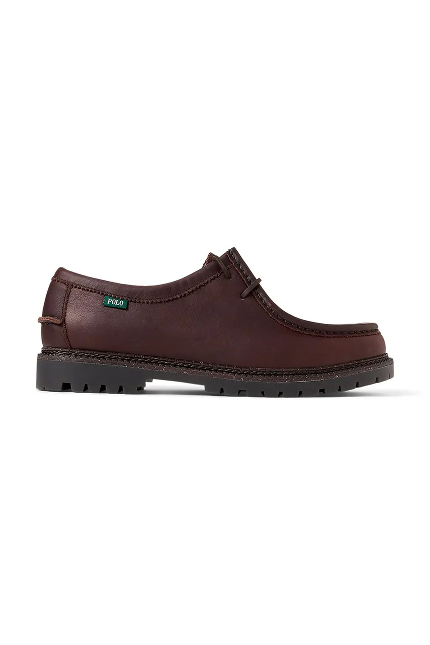 Levně Kožené polobotky Polo Ralph Lauren Jett Apron pánské, hnědá barva, 803945530002