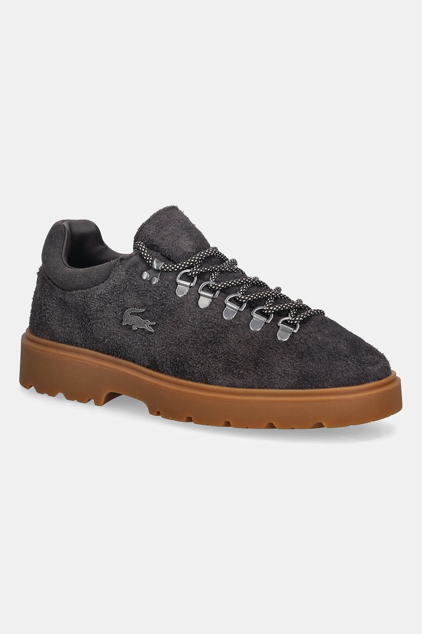 Lacoste sneakers din piele întoarsă Baseshot Winter Sneakers culoarea maro, 50SMA0047