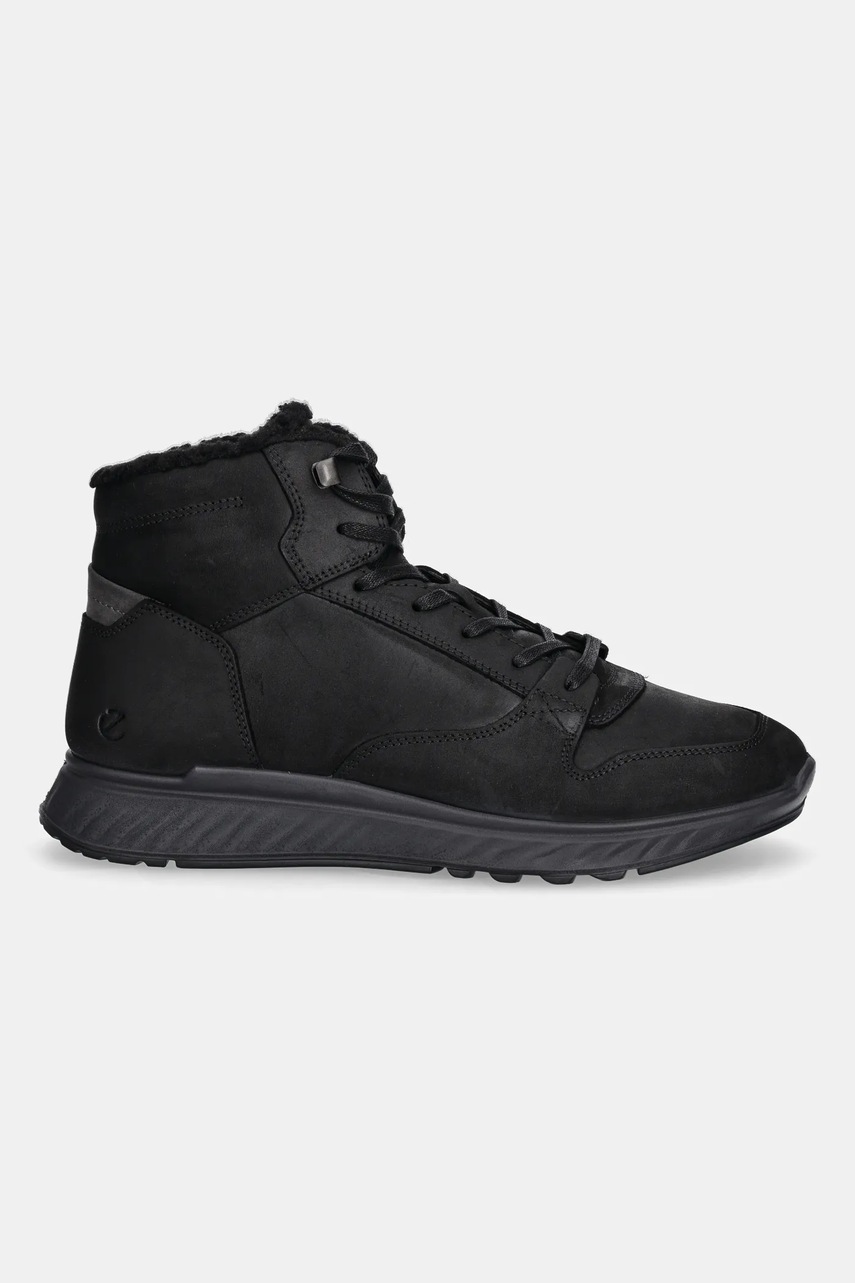 Ecco pantofi din nubuc Exostride Mid Warm culoarea negru, 835414-02001