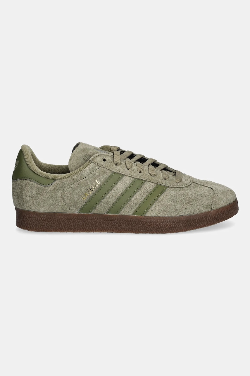 Замшевые кроссовки adidas Originals Gazelle цвет зелёный JR6288 Замшевые кроссовки adidas Originals Gazelle цвет зелёный JR6288