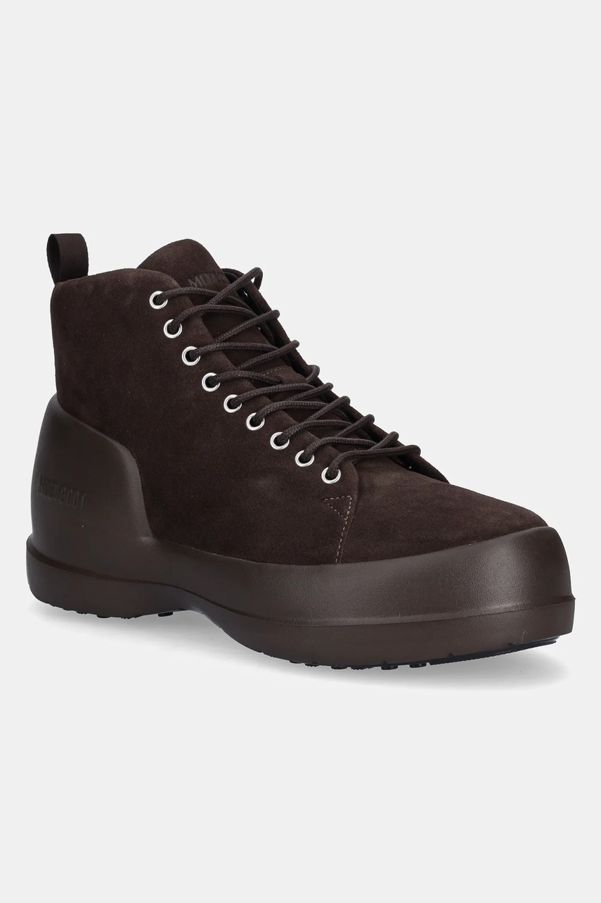 Levně Semišové sněhule Moon Boot MB MEZZALUNA LACE UP MID SUEDE hnědá barva, 80D2500030 M010