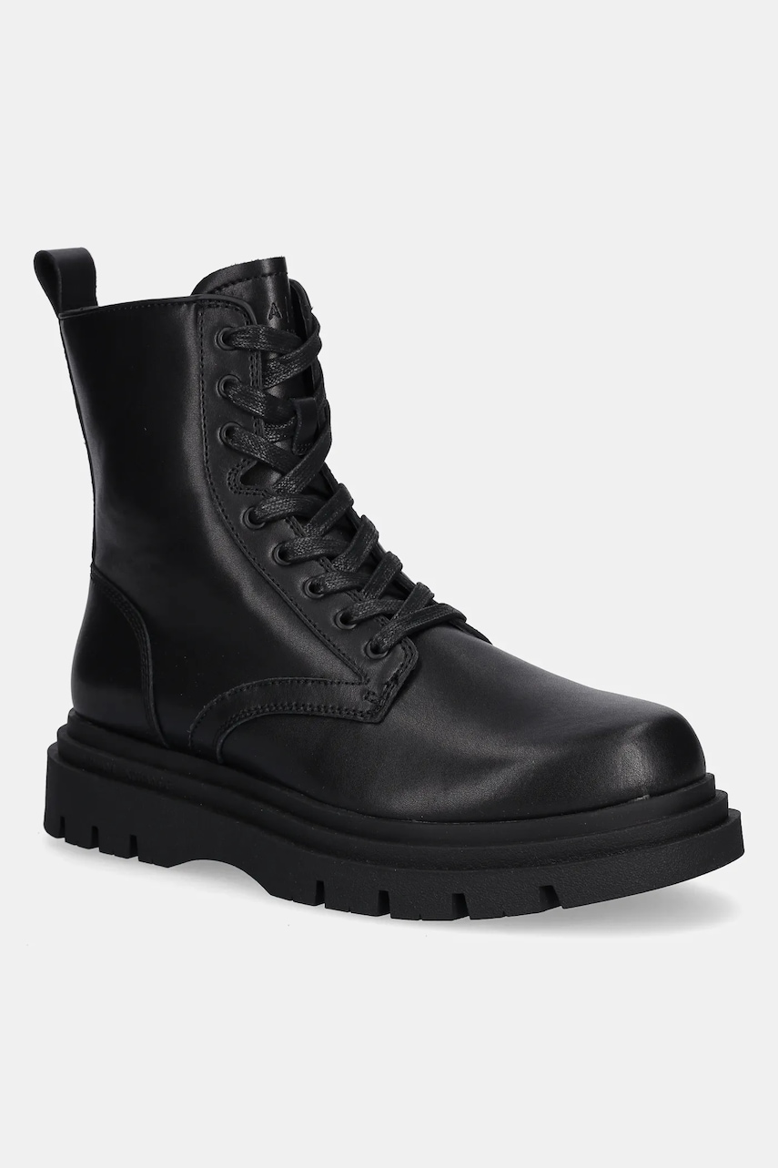 Armani Exchange bocanci de piele culoarea negru, XM001961 AF17328 UC001