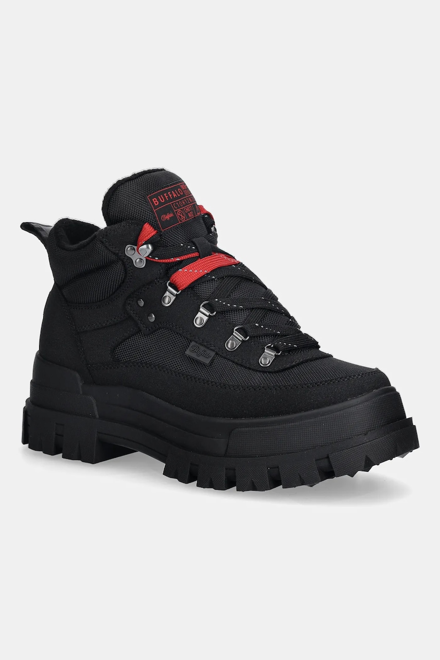 Buffalo bocanci Aspha Com Mid Hike Bs culoarea negru, 1430034-BLK