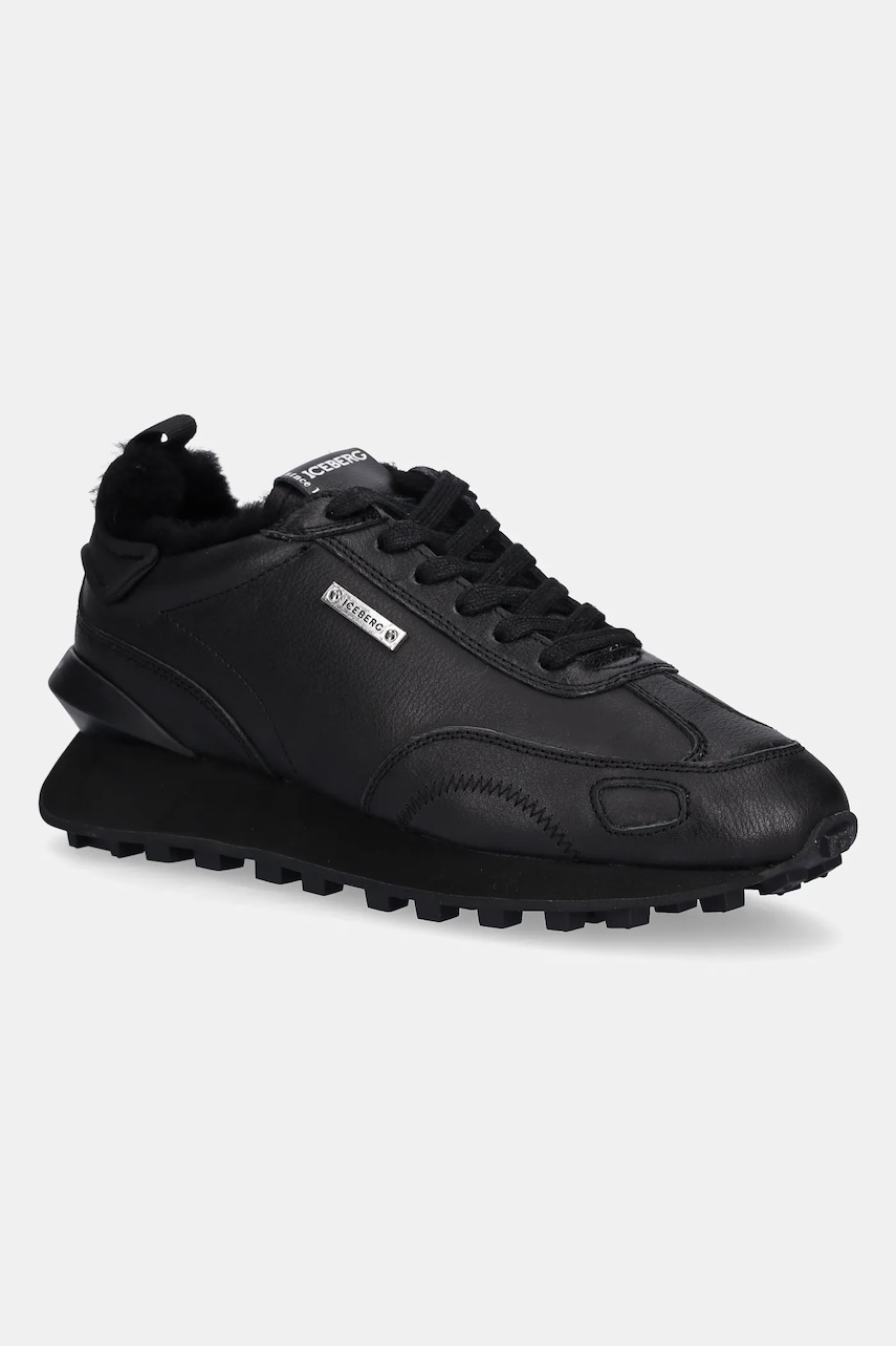 Iceberg sneakers din piele Loop culoarea negru, IU181105