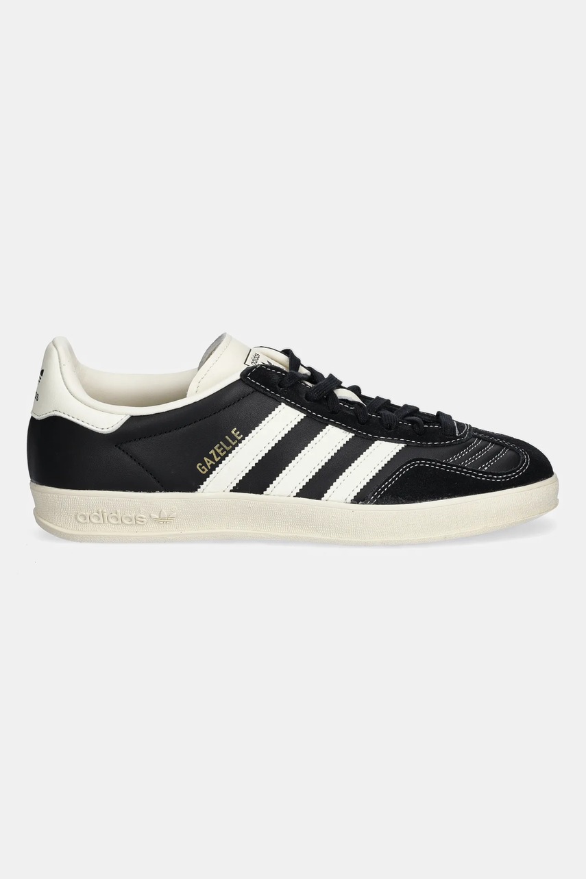 Кожаные кроссовки adidas Originals Gazelle Indoor цвет чёрный JQ8385