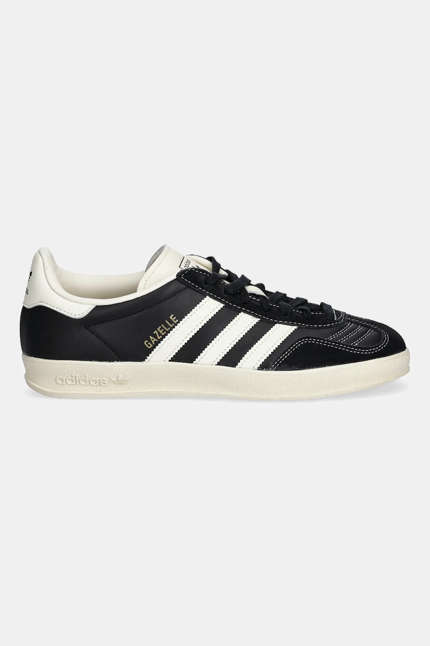 Кожаные кроссовки adidas Originals Gazelle Indoor цвет чёрный JQ8385 Кожаные кроссовки adidas Originals Gazelle Indoor цвет чёрный JQ8385