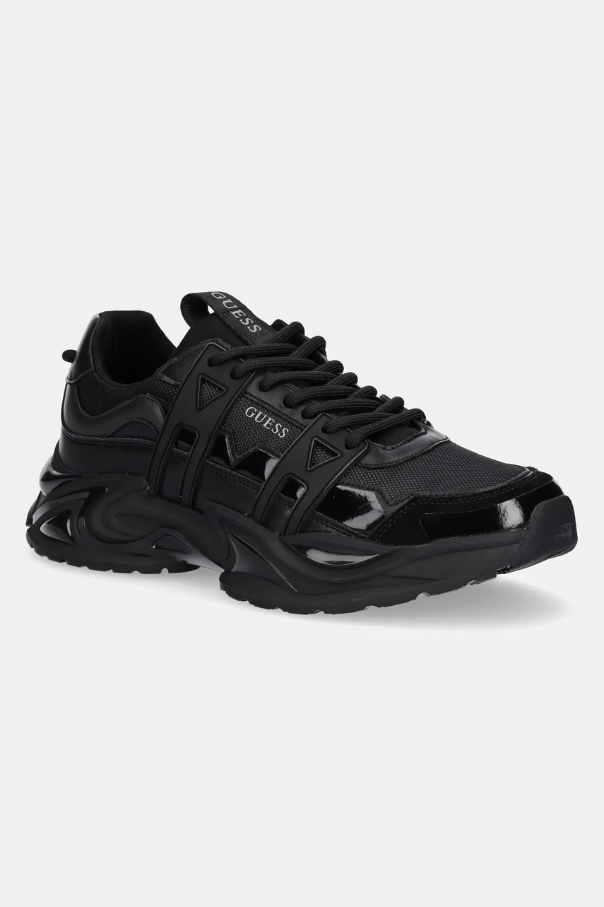 Levně Tenisky Guess BELLU pánské, černá barva, FMFUNO ELL12
