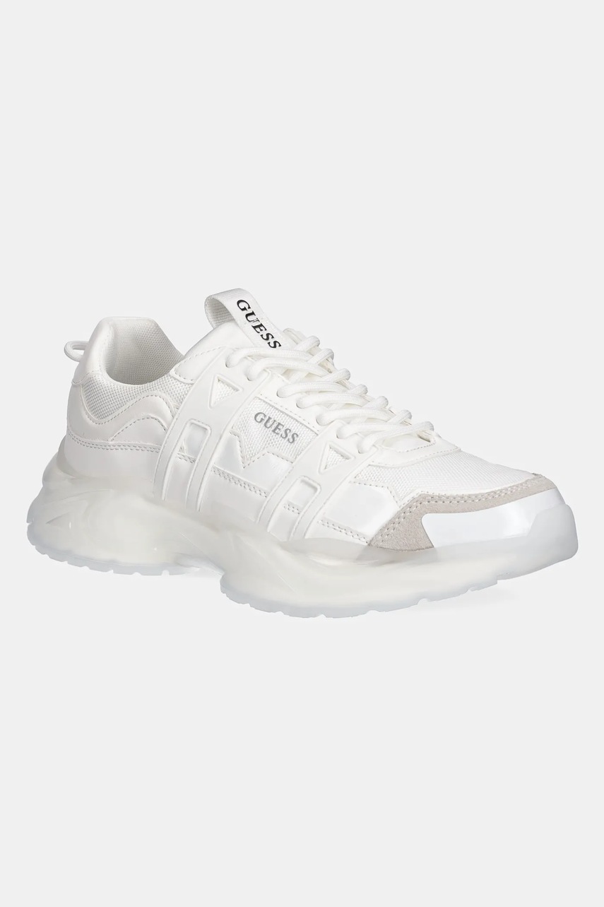 Levně Tenisky Guess BELLU pánské, bílá barva, FMFUNO ELL12