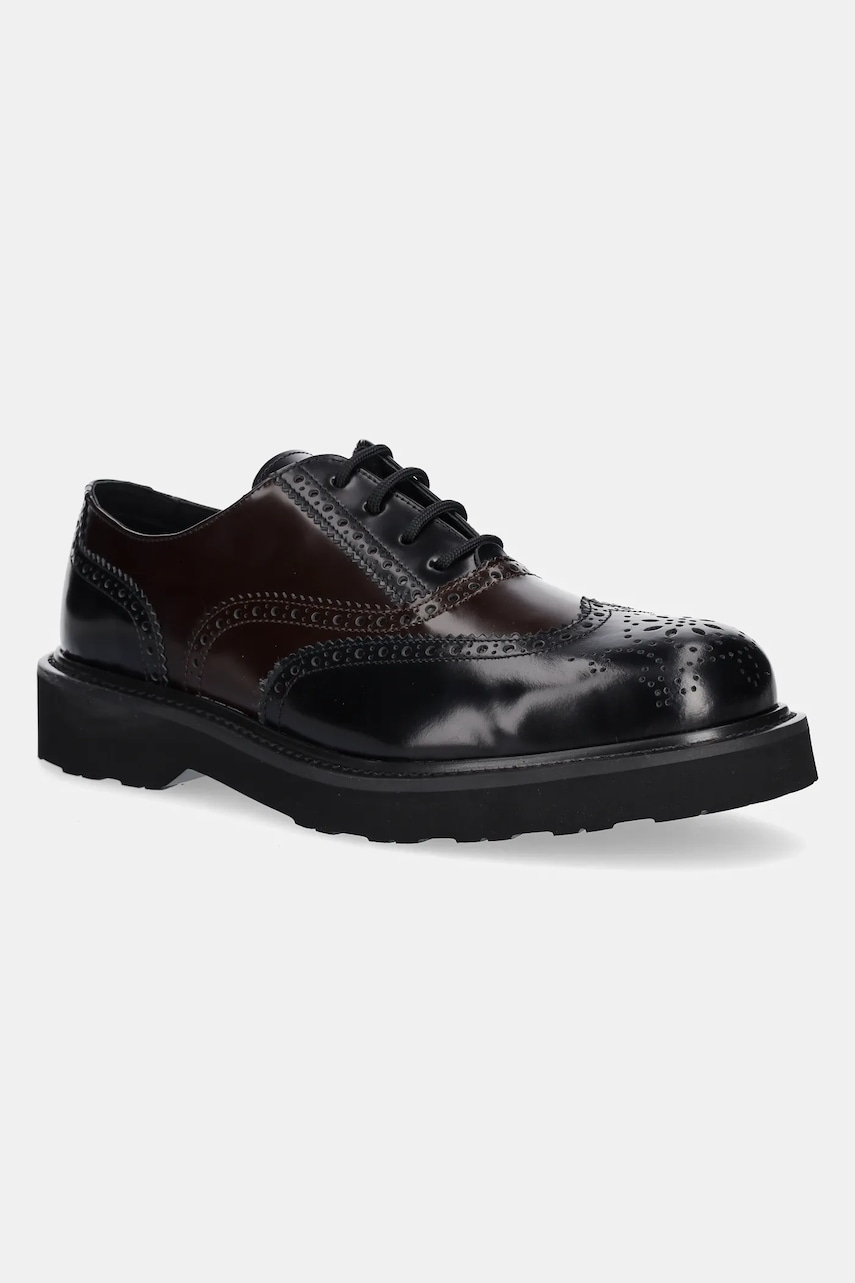 Kenzo pantofi de piele Ukio Brogue culoarea negru, FF65DB114L52.91