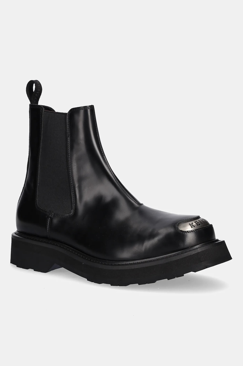 Kenzo ghete chelsea de piele Smile Lace Up Boots culoarea negru, FF65BT112L52.99