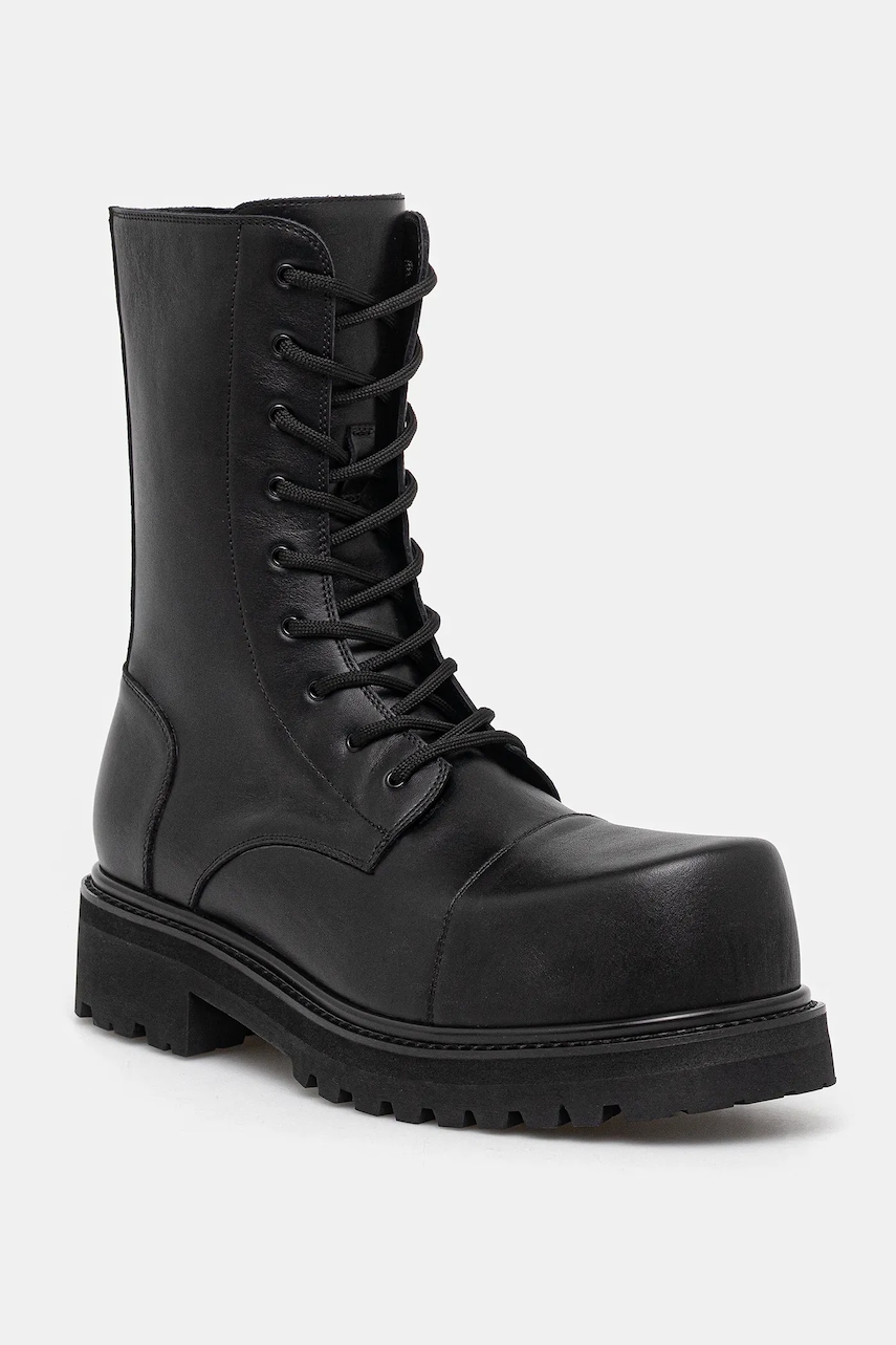 VETEMENTS bocanci de piele Stomp Combat Boot culoarea negru, UH76BT800B