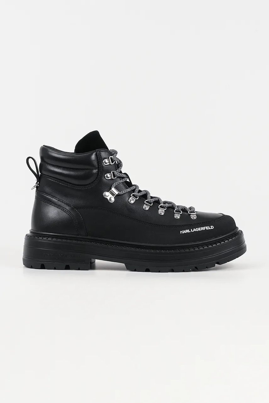 Karl Lagerfeld ghete de piele MILES HIKER culoarea negru, KL10245
