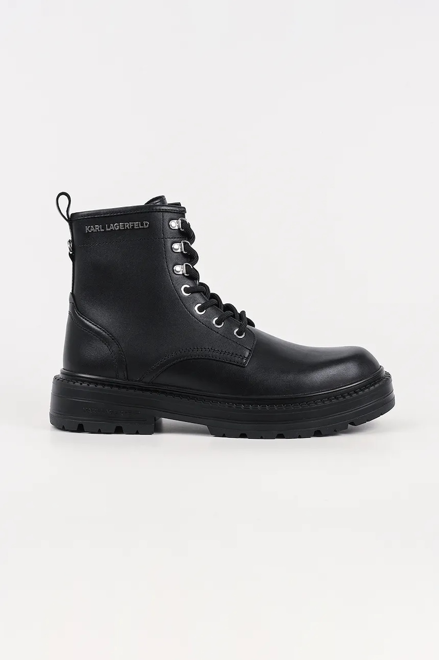 Karl Lagerfeld pantofi de piele MILES culoarea negru, KL10255