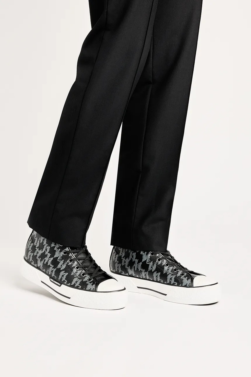 Δερμάτινα ελαφριά παπούτσια Karl Lagerfeld KAMPUS MAX MNS χρώμα: μαύρο, KL50449 φωτογραφία