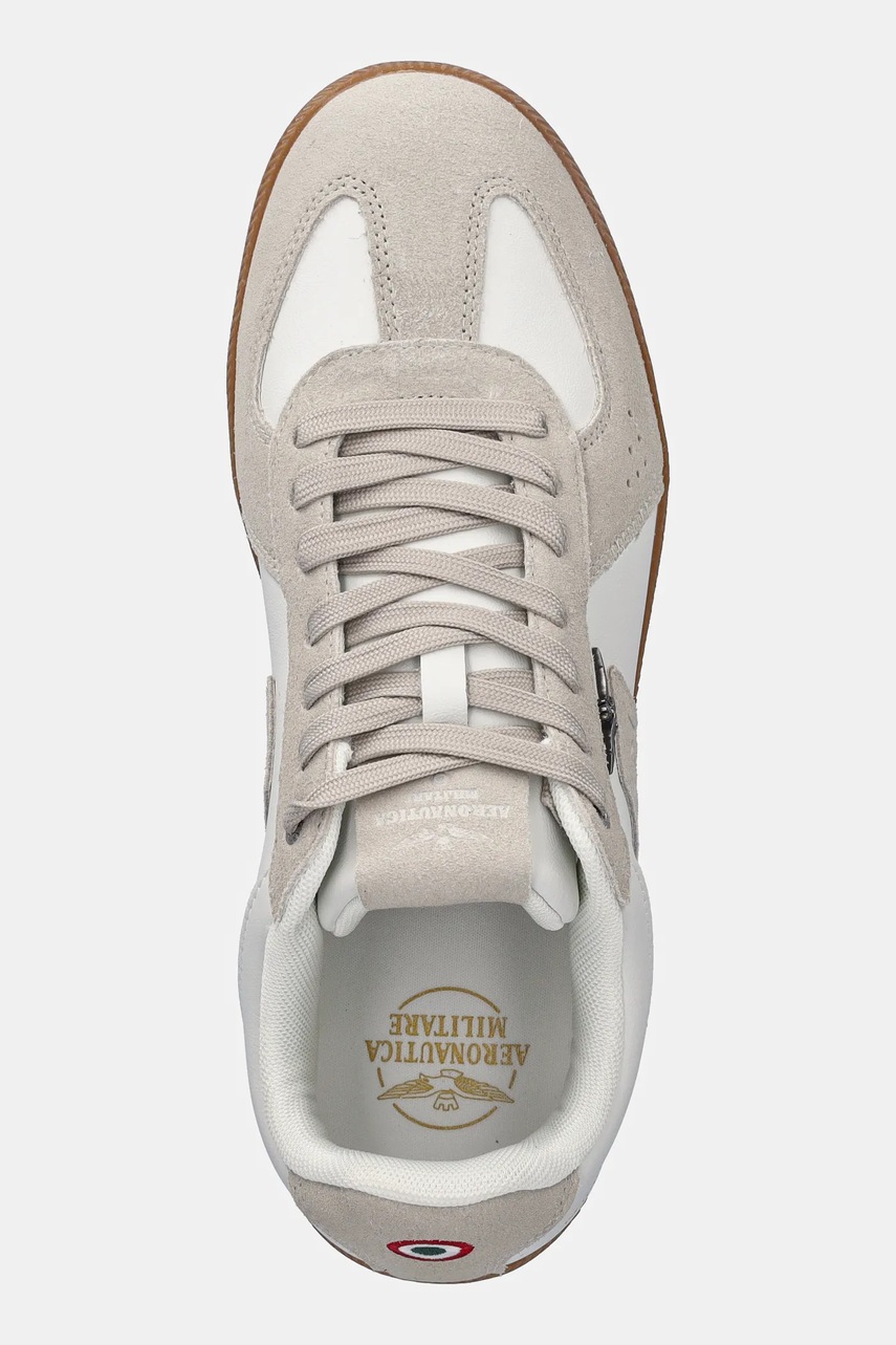 Δερμάτινα αθλητικά παπούτσια Aeronautica Militare SNEAKERS χρώμα: άσπρο, 252SC0315UPL00244 φωτογραφία