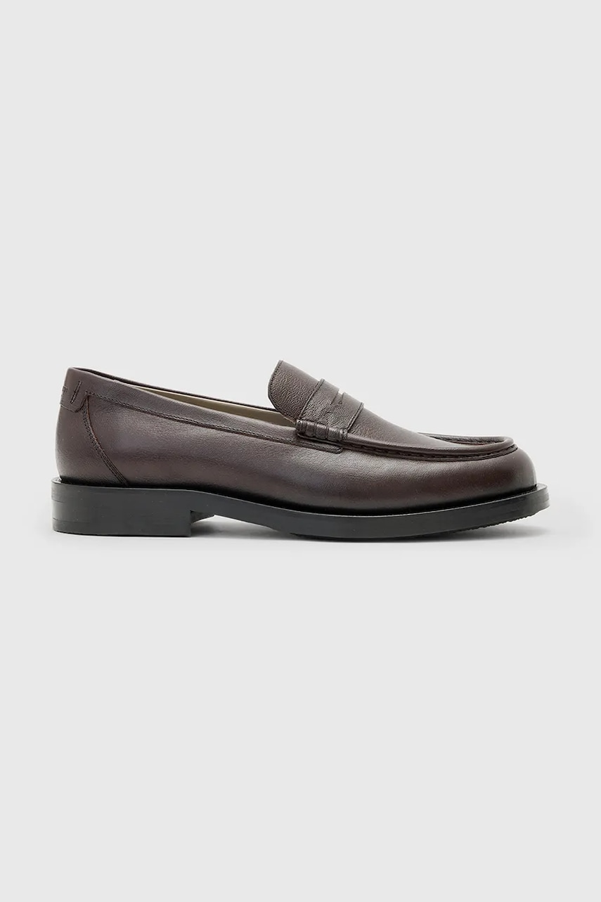 AllSaints mocasini de piele BLOOM LOAFER culoarea bordo, M021FC AllSaints mocasini de piele BLOOM LOAFER culoarea bordo, M021FC