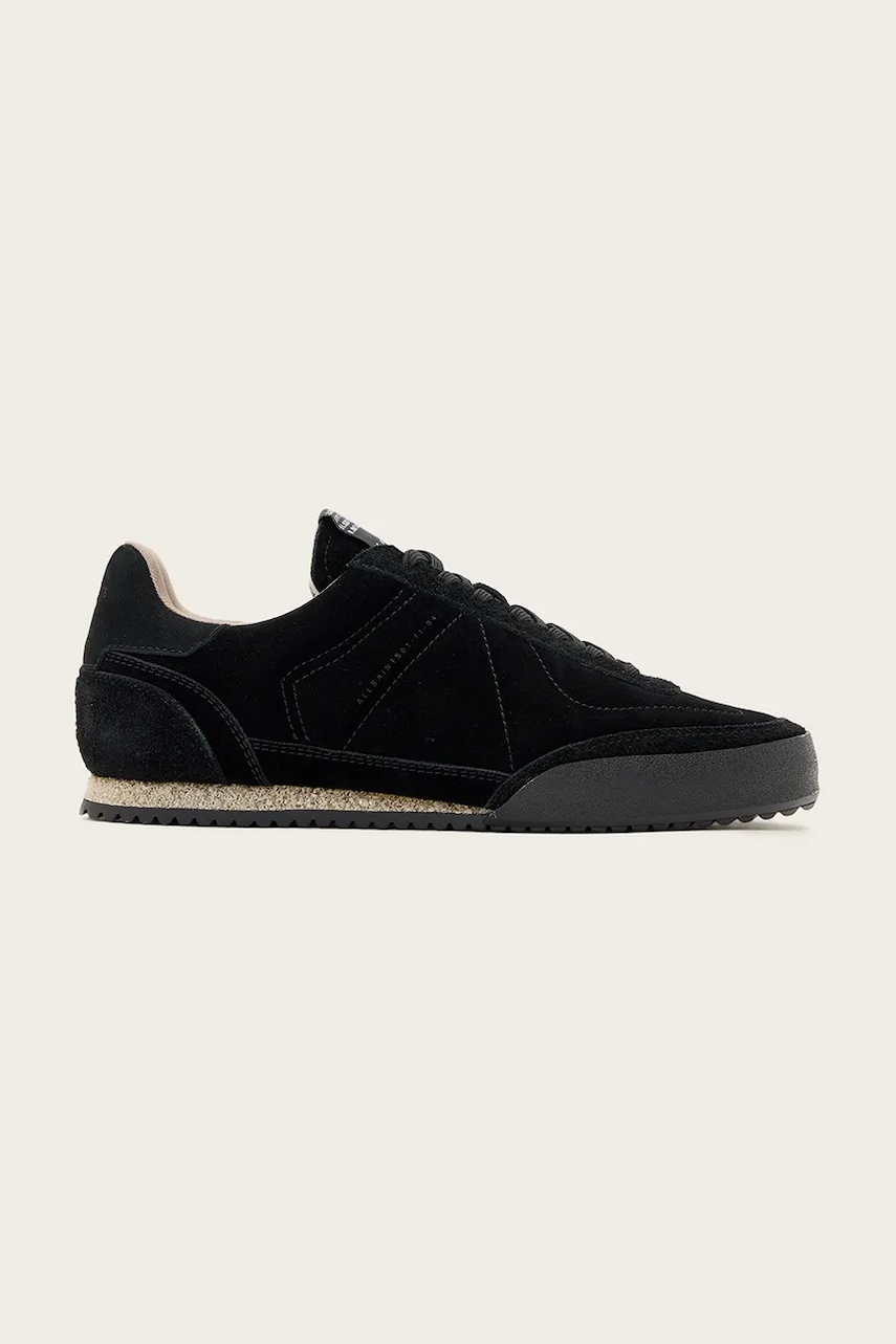 AllSaints sneakers din piele întoarsă HARRI LOW TOP culoarea negru, M017FD