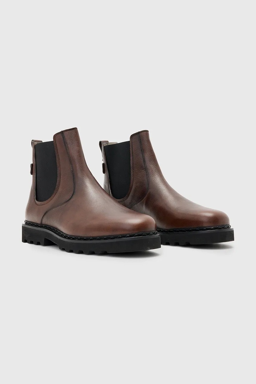 Кожаные полусапоги AllSaints SKIFF CHELSEA BOOT цвет коричневый M025FD