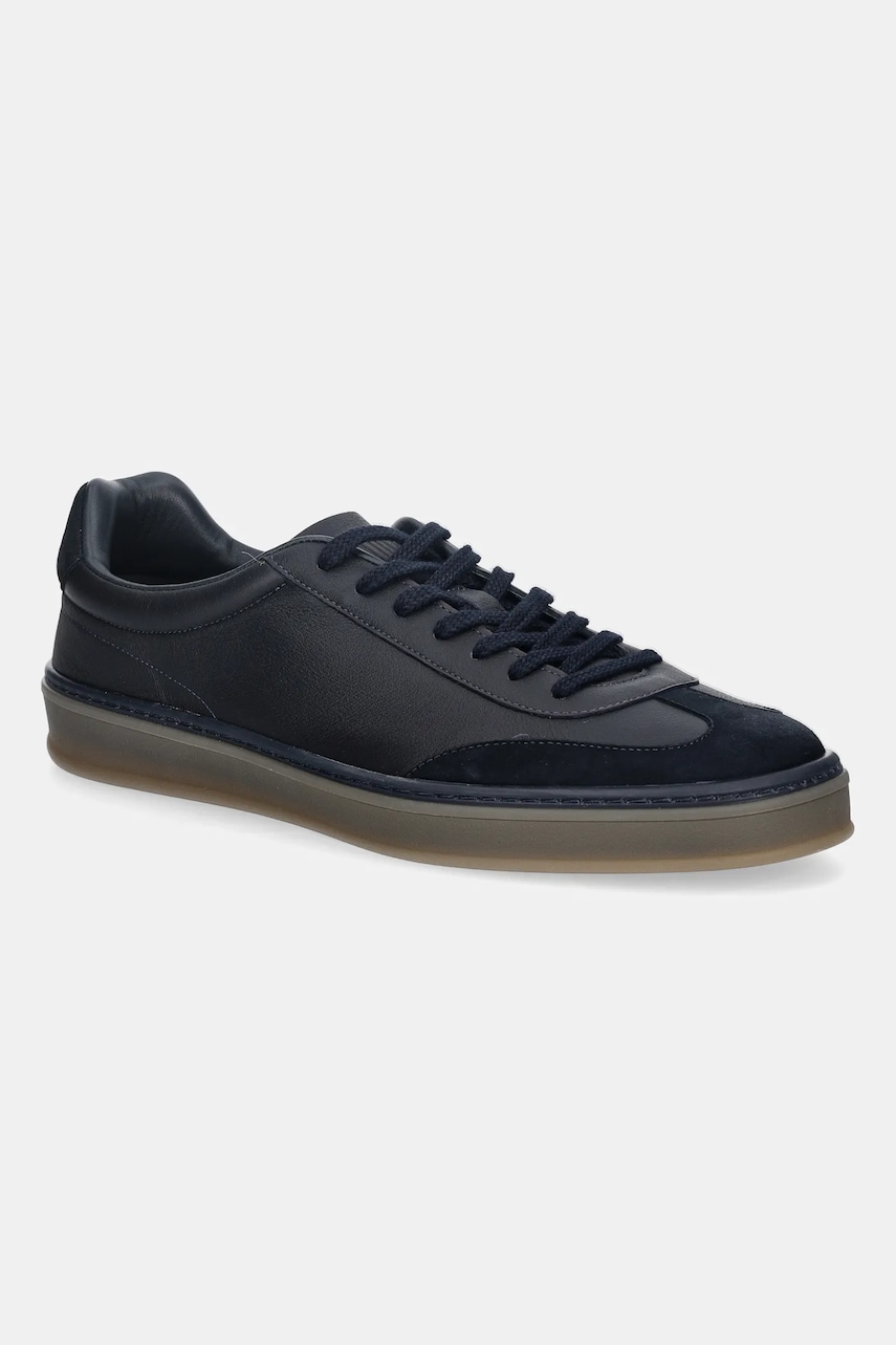 BOSS sneakers din piele BECKHAM X BOSS Zarek culoarea bleumarin, 50553940