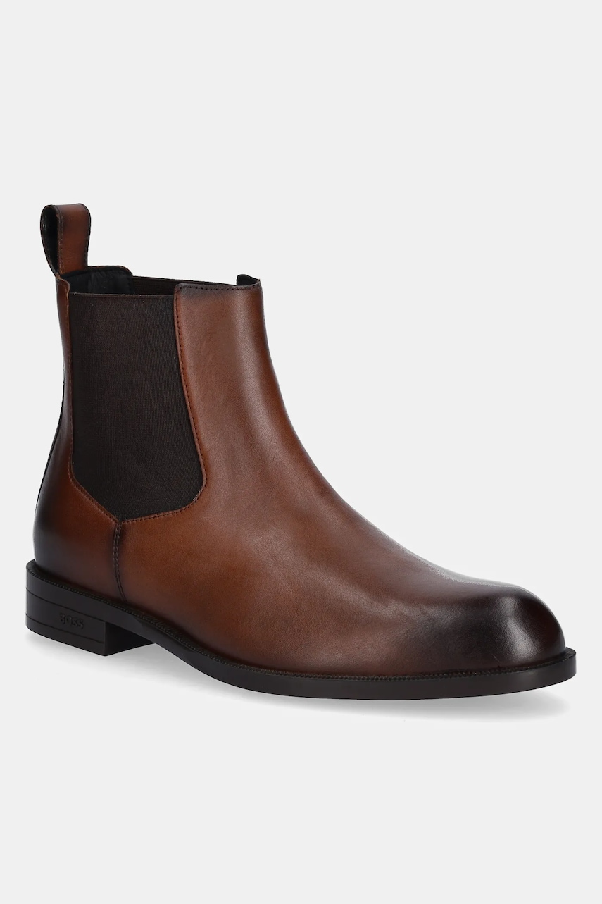 BOSS ghete chelsea de piele Tayil culoarea maro, 50552489