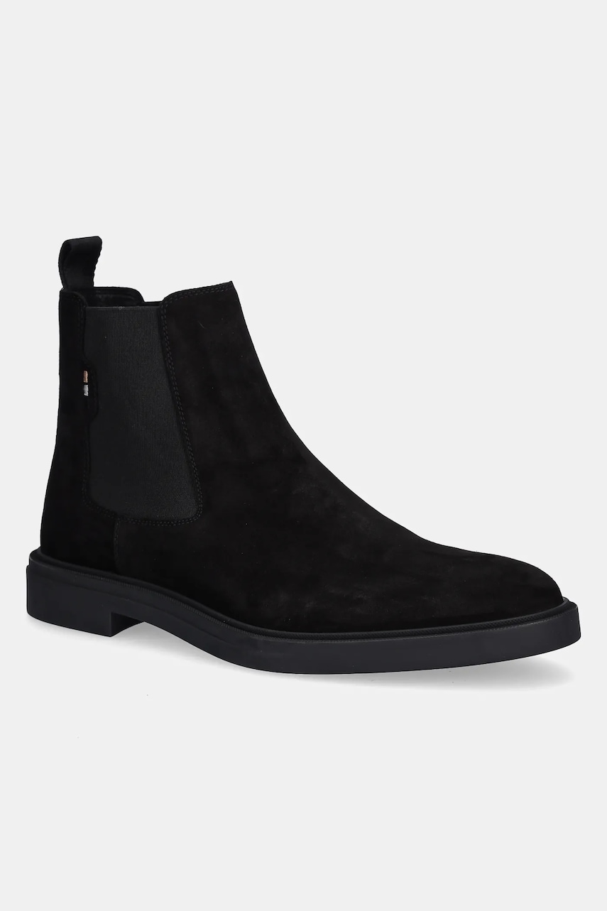 BOSS botine din piele întoarsă 50552528 culoarea negru, Calev BOSS botine din piele întoarsă 50552528 culoarea negru, Calev